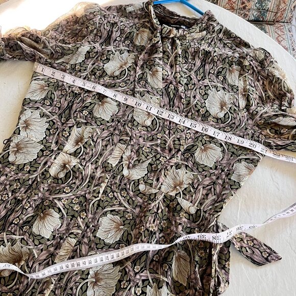 Morris & Co x PAIGE Vittoria Pimpernel 100% Silk Mini Dress Size L - Picture 7 of 12